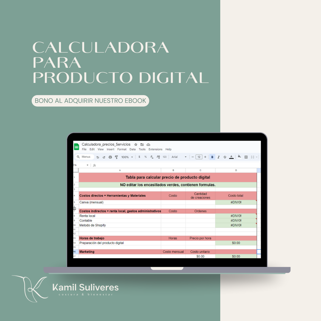 Ebook: Calcula tus precios de productos hechos a mano