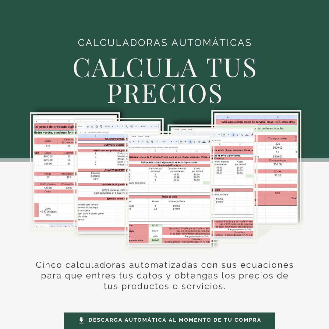 Ebook: Calcula tus precios de productos hechos a mano