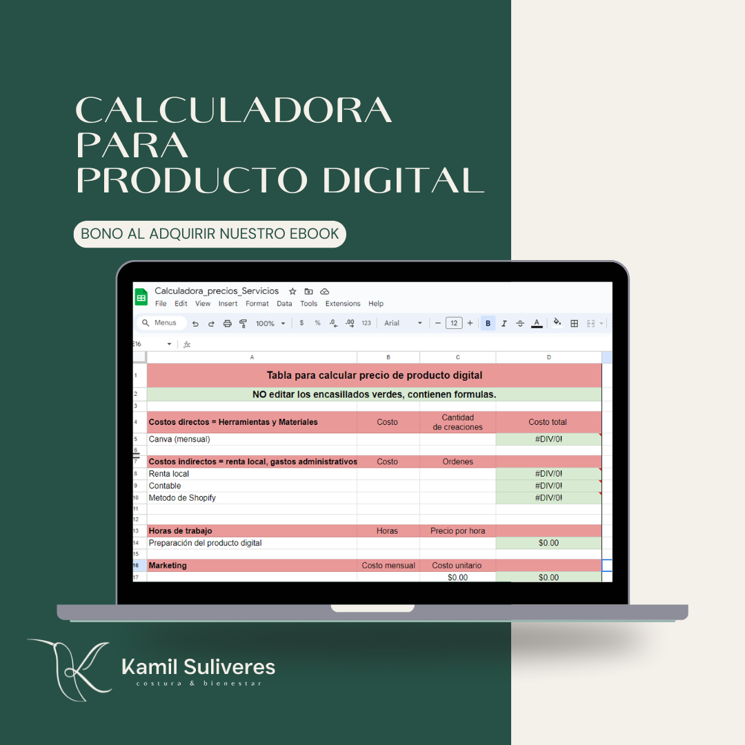 Ebook: Calcula tus precios de productos hechos a mano
