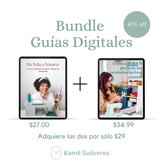 BUNDLE: Guía de Costura para Crear y  Vender tus Creaciones y Calculadoras de precios