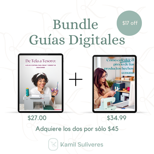 BUNDLE: Guía de Costura para Crear y  Vender tus Creaciones y Calculadoras de precios